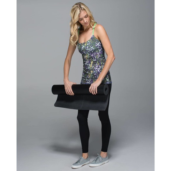 Lululemon Tank Top 4 Dancing Warrior Floral Print Purple Green Strappy Workout - Picture 11 of 11